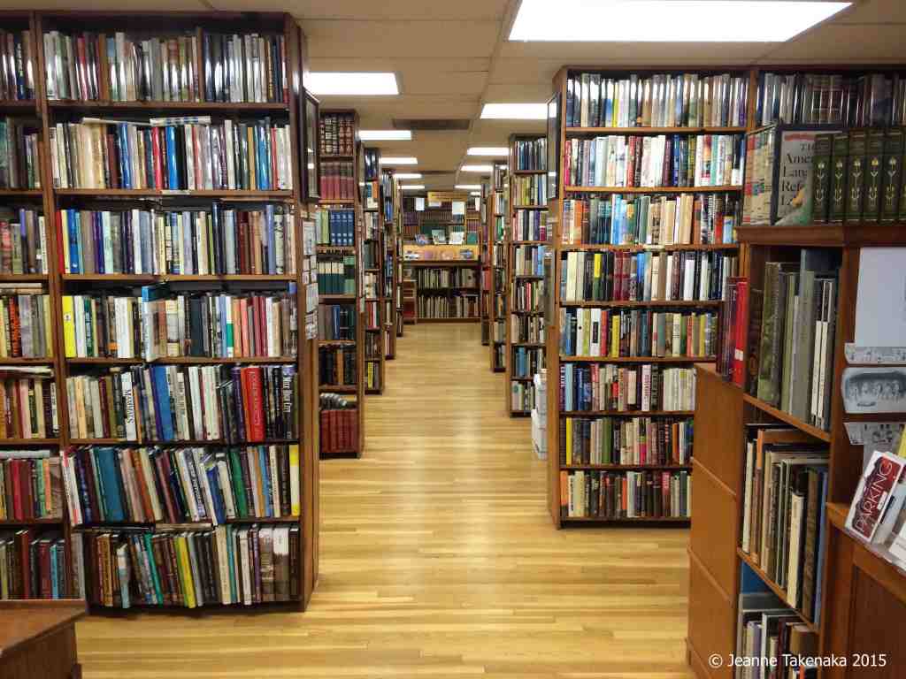 Used bookstore shelves