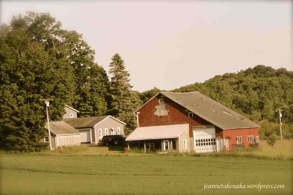 Red barn with missing color