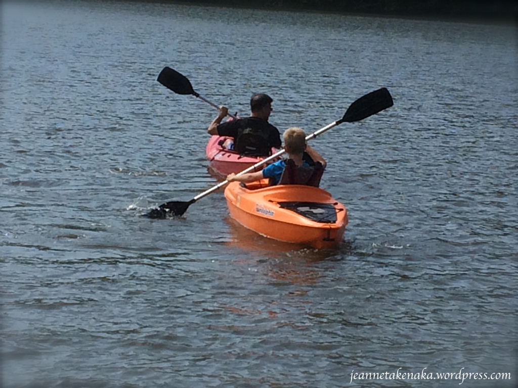 Father-son kayaking