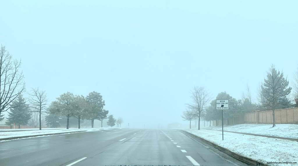 A foggy road, a symbol of how fear can feel overwhelming